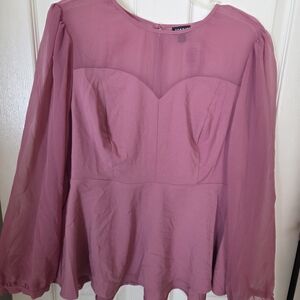 Torrid Mauve Sheer Blouse
